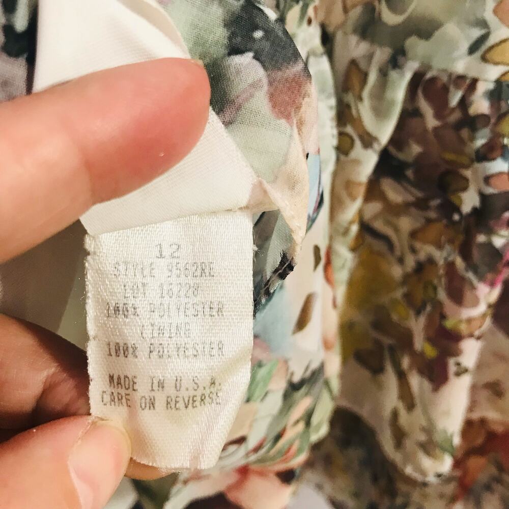Donna Degnan Feminine Floral Tiered Ruffle Half Sleeve Dress Size 12 - Picture 8 of 9